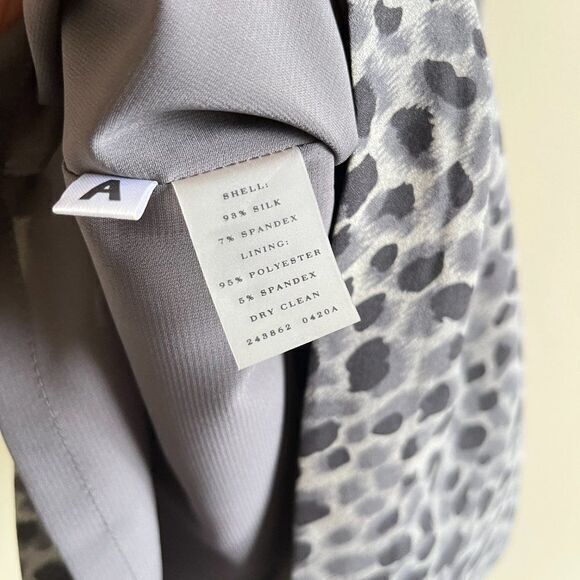 NEW Ann Taylor Stretch Silk Animal Print Sleeveless Draped Dress Size 2 … - Picture 5 of 8